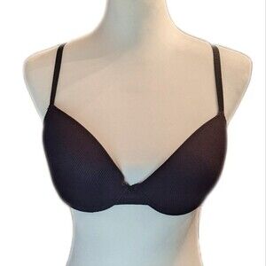 Nautica Intimates navy blue & white ribbed bra 38C